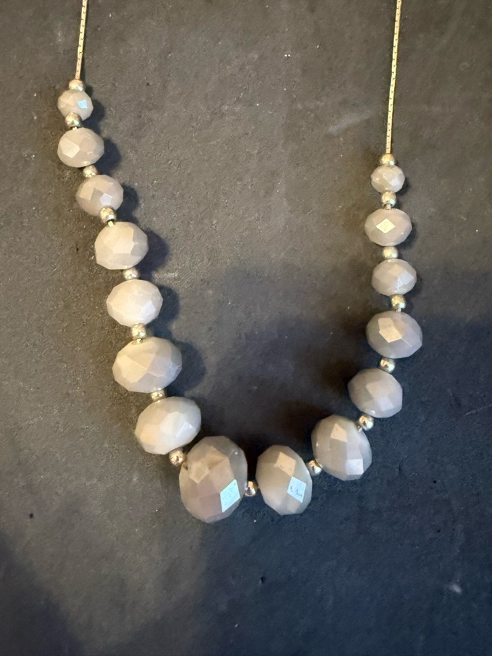 Faceted Gray Bead Necklace - Women Jewelry